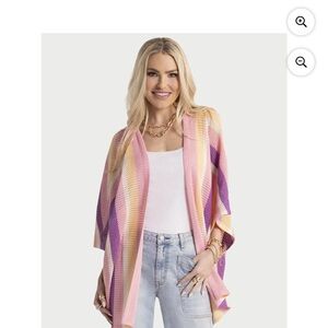 Jessica Simpson 👩‍🦳 Cordelia Pointelle Women's Kimono 👘 Color : Pink Combo
